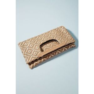 Anthropologie Tan Woven Clutch